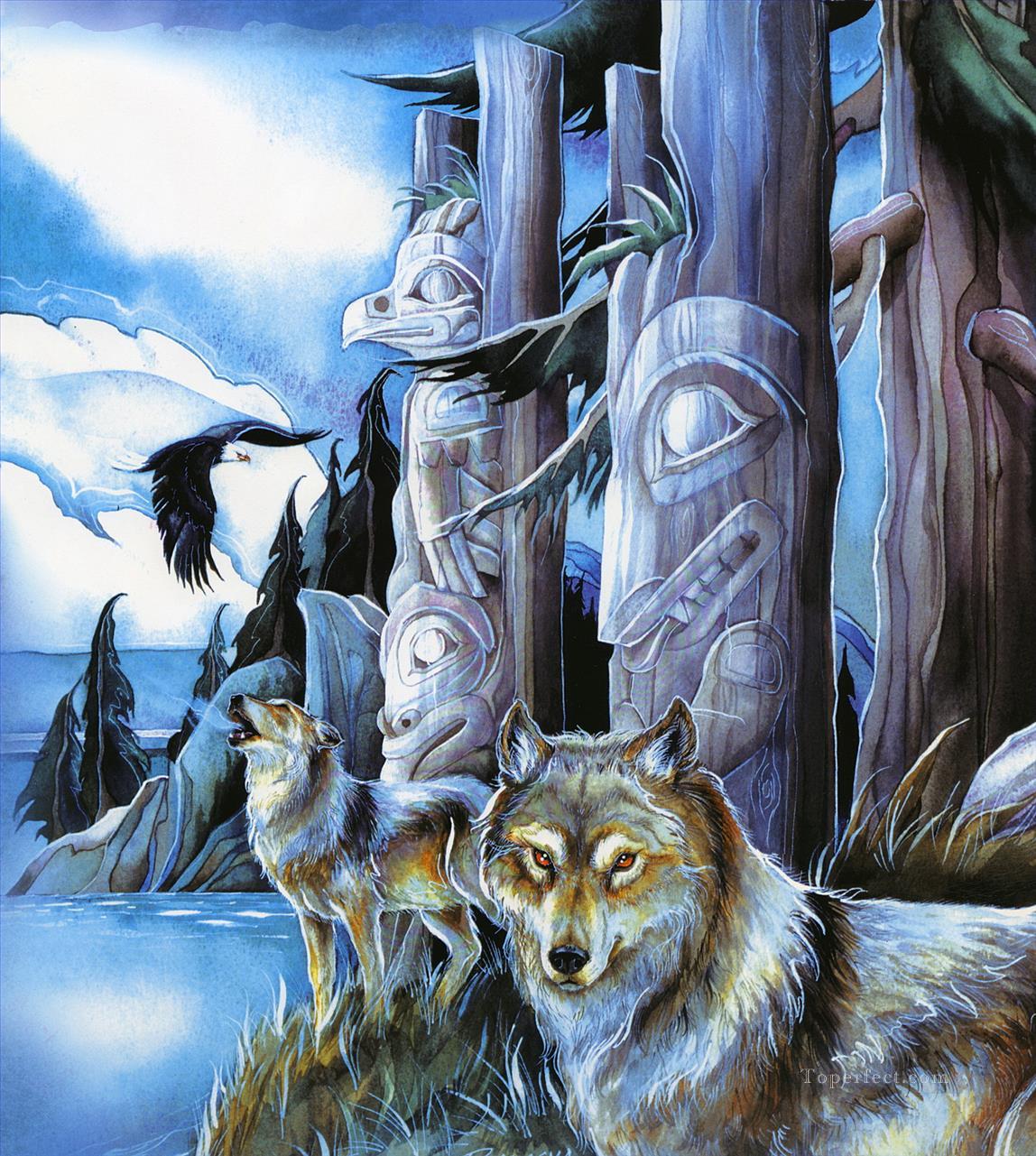 wolf all are sacred Oil Paintings